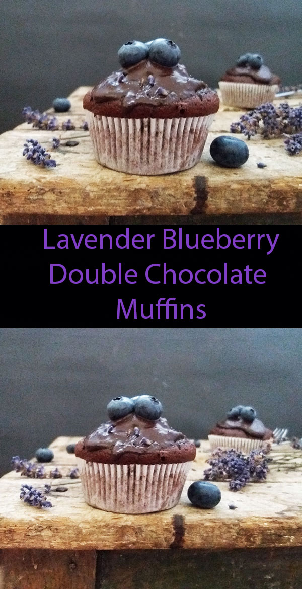 Lavender Blueberry Double Chocolate Muffins : perfectly matched blueberry and lavender muffins with lots of chocolate.