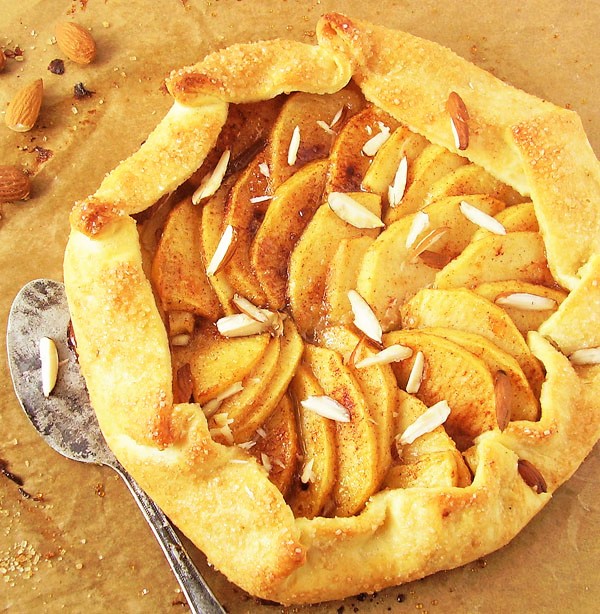 Apple Galette: delightfully open-faced rustic treat that is quick and easy to make with store bought pie crust.