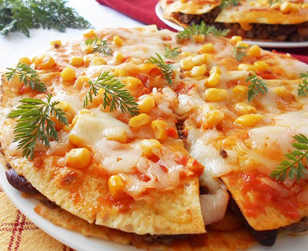 Mexican Pizza with One Secret Ingredient: two beautiful cultures joined together. Heaven!