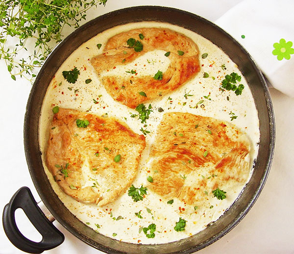 Creamy Thyme Turkey Breast Cutlets are easy creamy breast recipe, pan seared with fresh thyme. Delicious main dish done under 30 minutes!