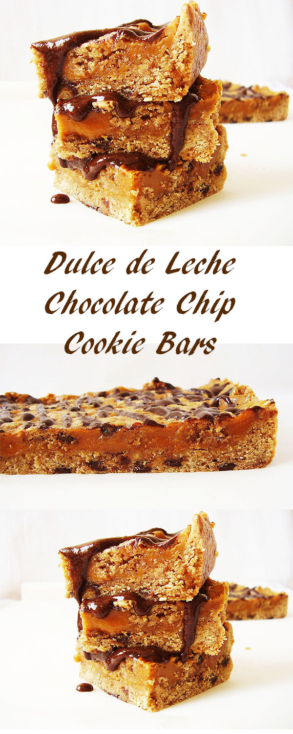 Dulce de Leche Chocolate Chip Cookie Bars: Triple Decker of your dreams !