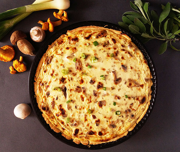 Rustic Harvest Vegetarian Mushrooms Tart with homemade pastry is the best mushroom tart recipe with rustic base. It gives you simple, rich, and hearty flavors of healthy vegetarian mushrooms meal!