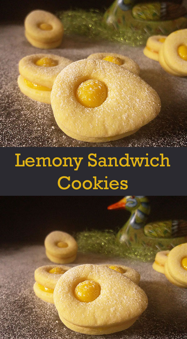 Lemony Sandwich Cookies: sunny and lemony melt-in-your-mouth sandwich cookies with fresh lemon juice and lemon zest in both cookie dough and filling!