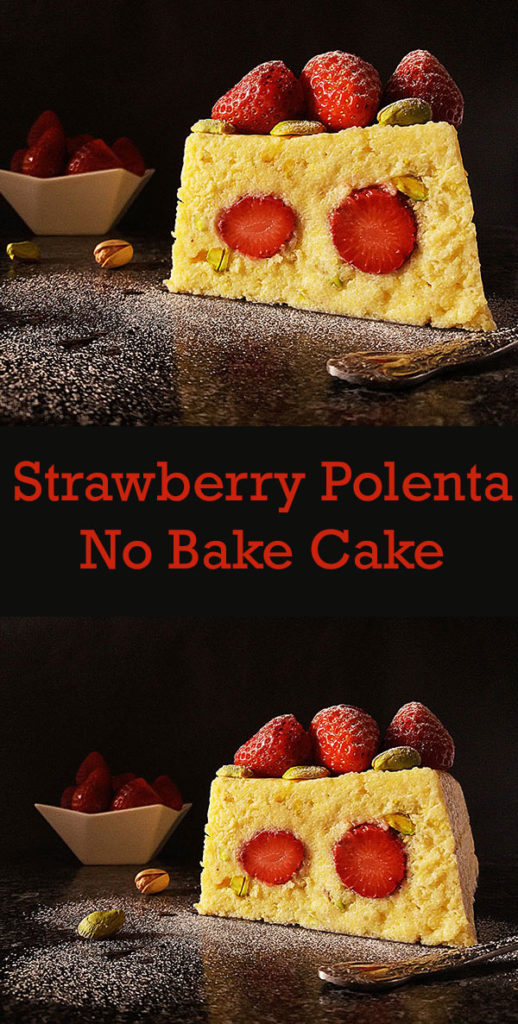 Strawberry Polenta No Bake Cake 2pots2cook