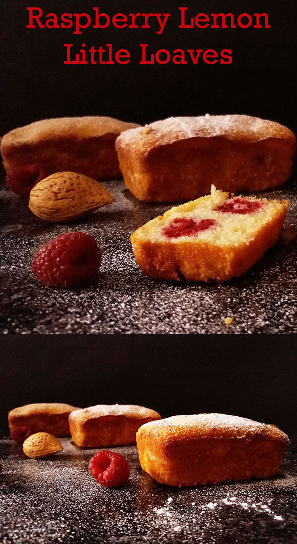 Raspberry Lemon Little Loaves with lemon zest, egg whites and ground almonds are delicious quick breads, small sized with fresh raspberries to enjoy with your favourite drink.