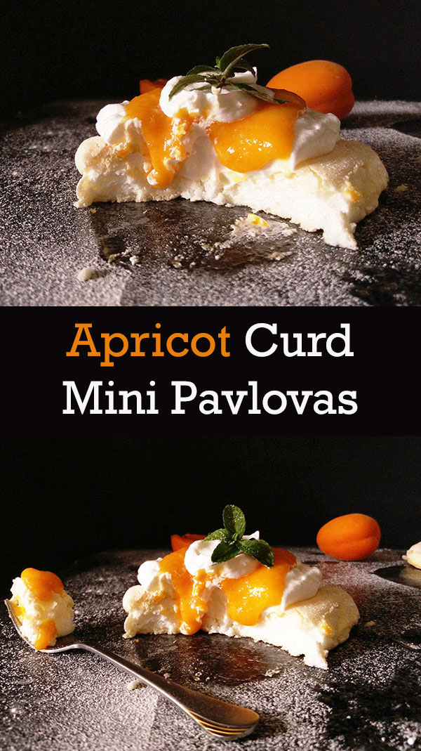 Apricot Curd Mini Pavlovas : sophisticated Mini Pavlovas with gentle apricot curd !