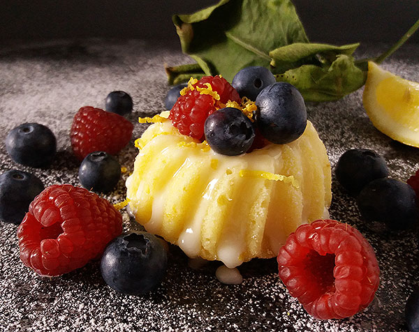 Lemon Mini Bundt Cakes from Scratch are so tasty mini bundt cakes, loaded with fresh lemon juice and zest, done under 30 minutes and served with little fruits to add a healthy kick!