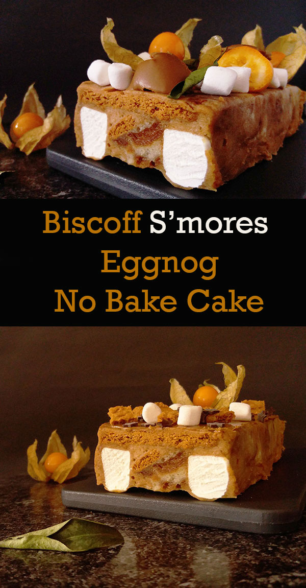 Biscoff S'mores Eggnog No Bake Cake : no bake, lazy cake.