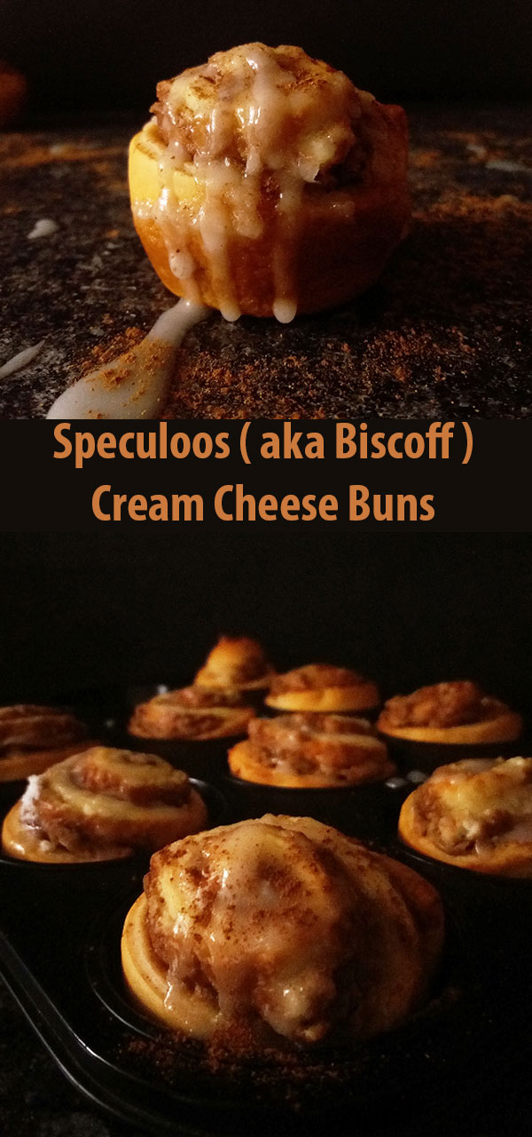 Speculoos ( aka Biscoff ) Cream Cheese Buns : Perfect, served while still warm, releasing the flavours of Speculoos and lemon, enriched with cream cheese.