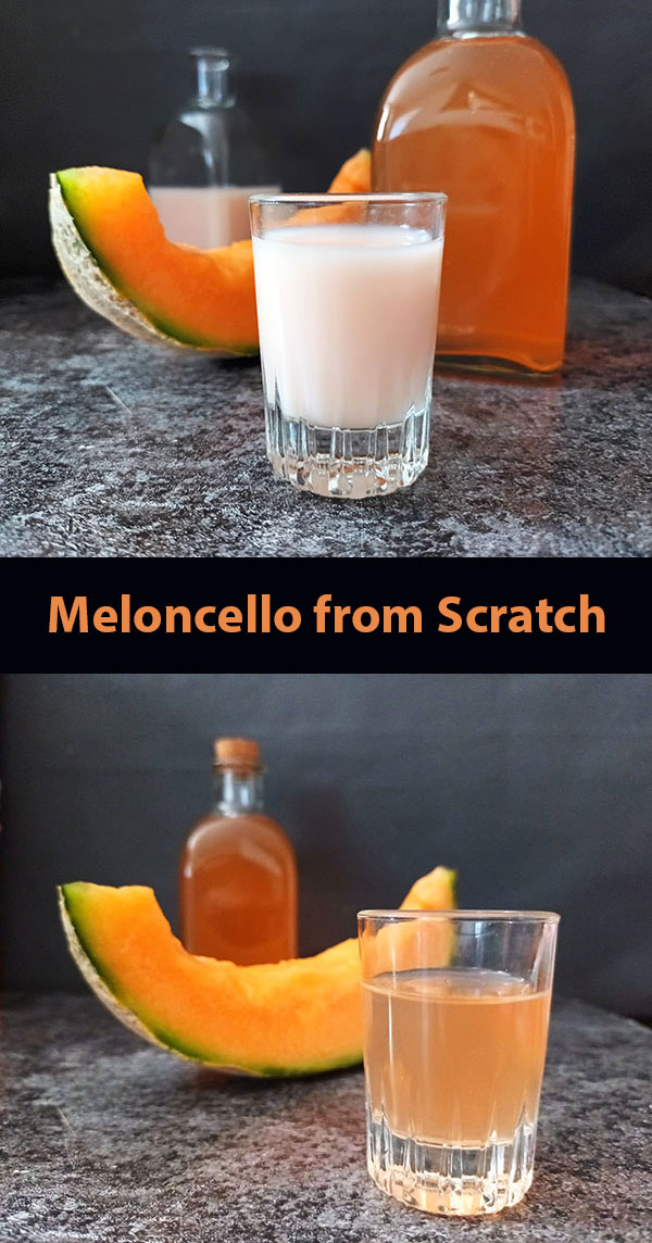 Meloncello from Scratch is an easy Tuscan cantaloupe digestive to enjoy during summer. It is the base to make meloncello liqueur or to garnish your favourite ice cream with.