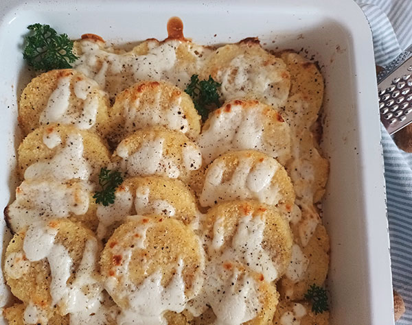 Gnocchi alla Romana ( Roman Semolina Gnocchi ) are vintage Italian gnocchi recipe rolled and cooked many centuries before potato gnocchi! They are great side dish, main or even can turn into divine dessert with semolina, parmesan, milk, butter, and nutmeg!