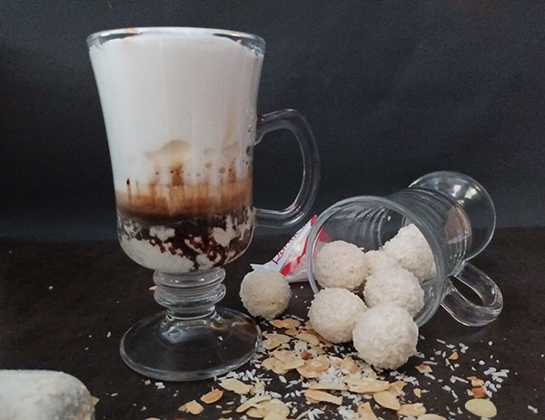 Easy Raffaello Latte is easy and delicious latte with Raffaello truffles for all coconut and white chocolate lovers!